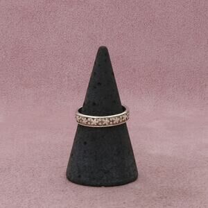 sterling silver floral stack band ring size 7